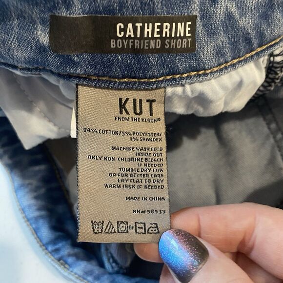 KUT From The Kloth Shorts Catherine Boyfriend Women's Sz 4 Light Wash Bermuda - Picture 5 of 10